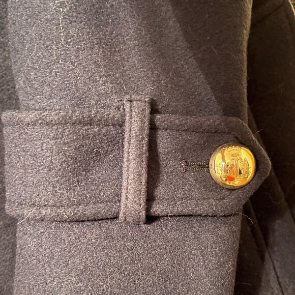 Lauren Ralph Lauren Metal Button Double Breasted Pea Coat Navy Size 4 New No Tag - Picture 6 of 9